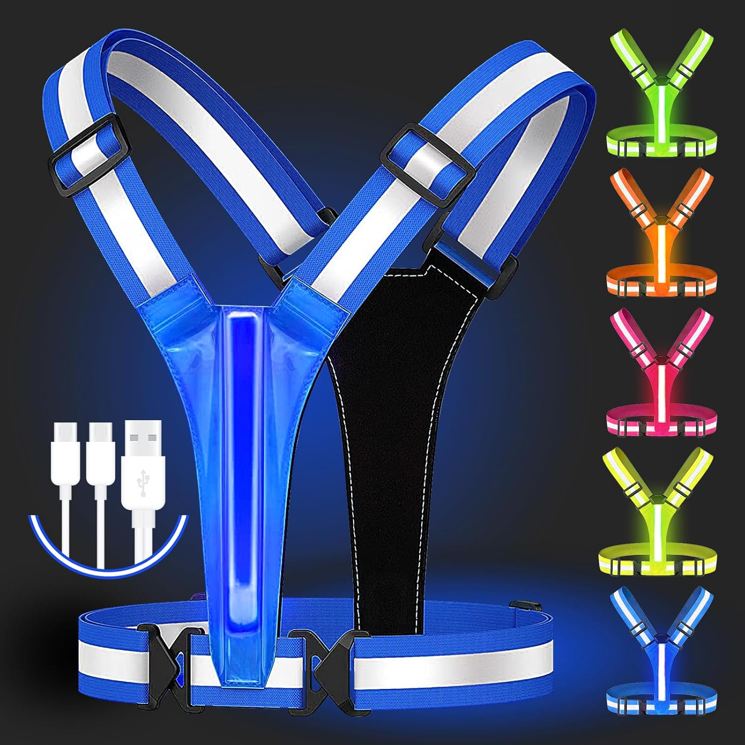 Running Gear Essential - Safety Vest Adjustable Clothing High-Visibility Safety