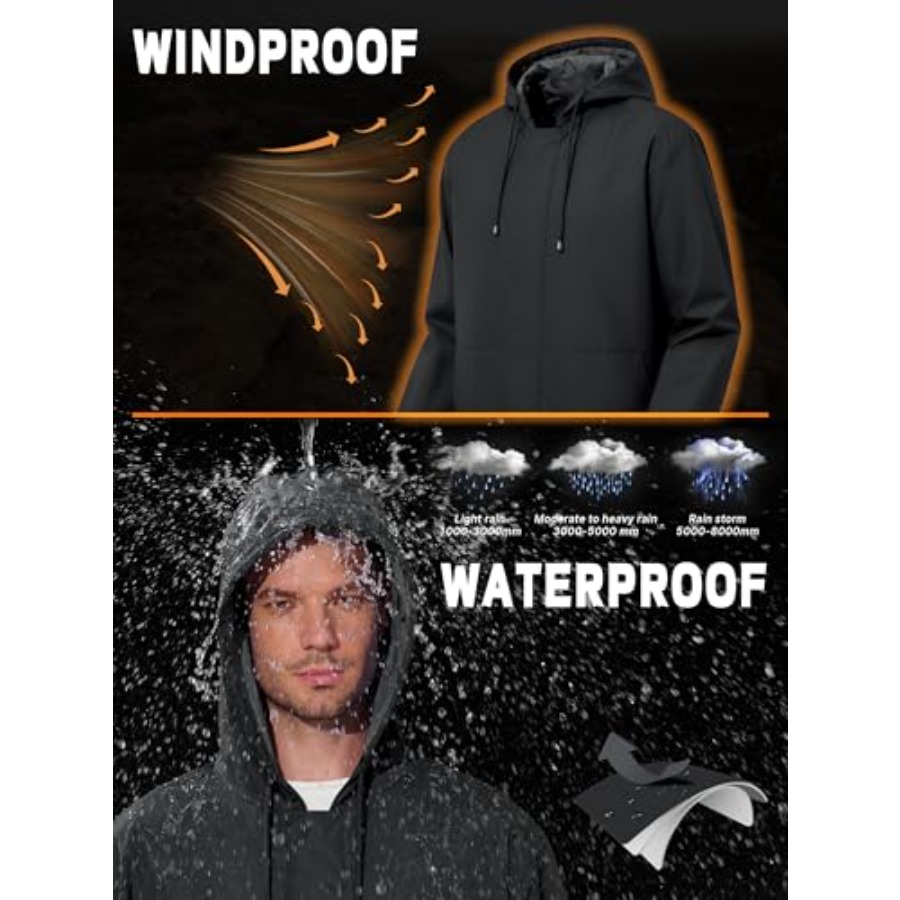 UIQUR Men's Rain Jacket Waterp – Running Gear In Rain recenzja i cena