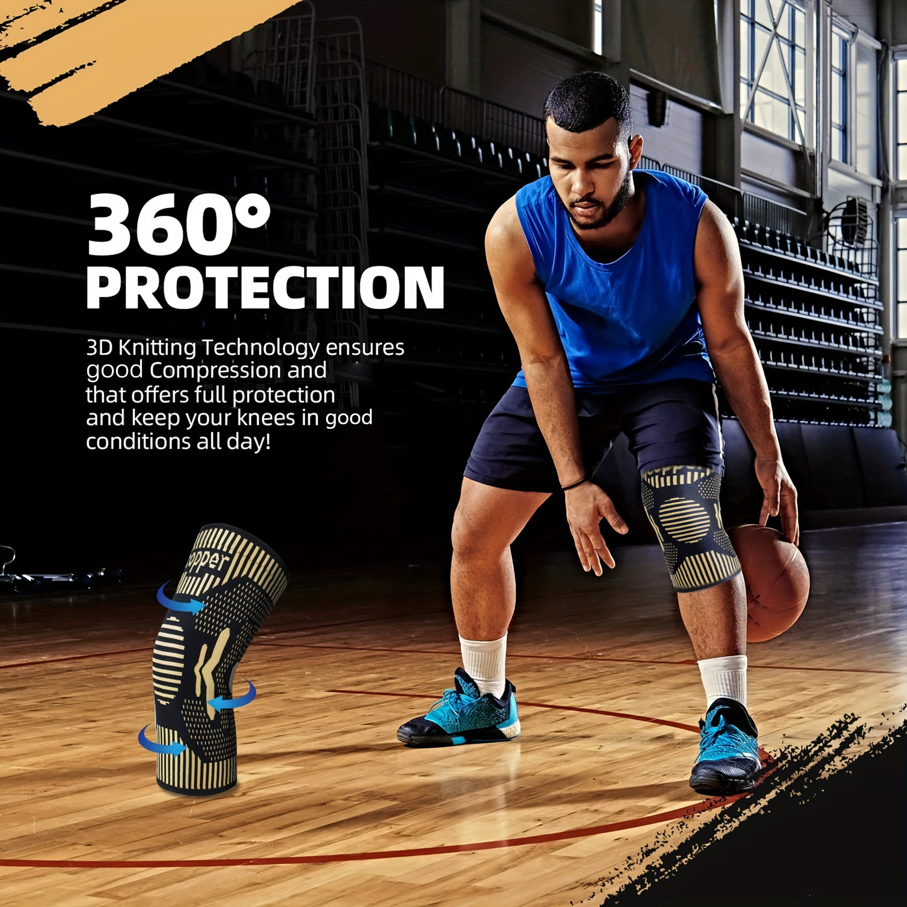 Copper ion sports knee pads, s – Running Gear Knee recenzja i cena