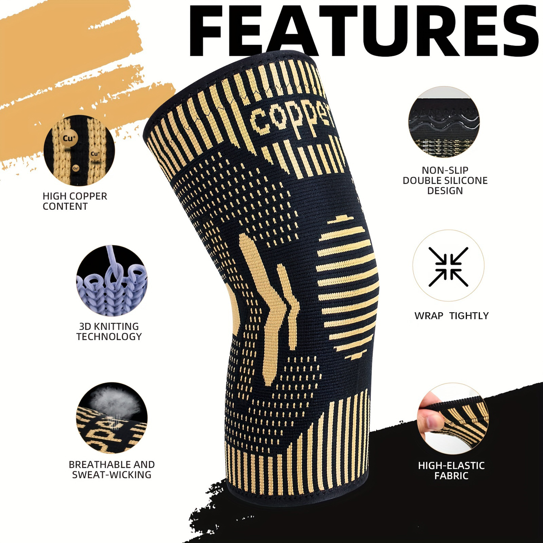 Copper ion sports knee pads, s – Running Gear Knee recenzja i cena