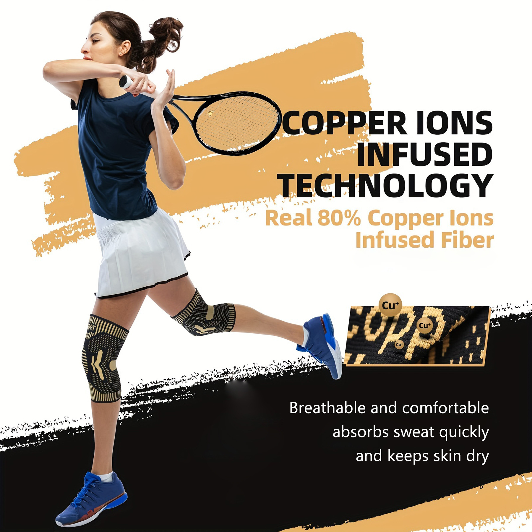 Copper ion sports knee pads, s – Running Gear Knee recenzja i cena