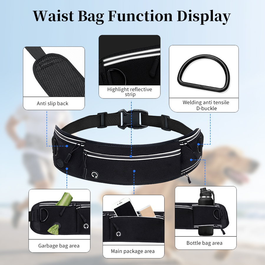 Foldable Reflective Dog Leash  – Running Gear Belt recenzja i cena